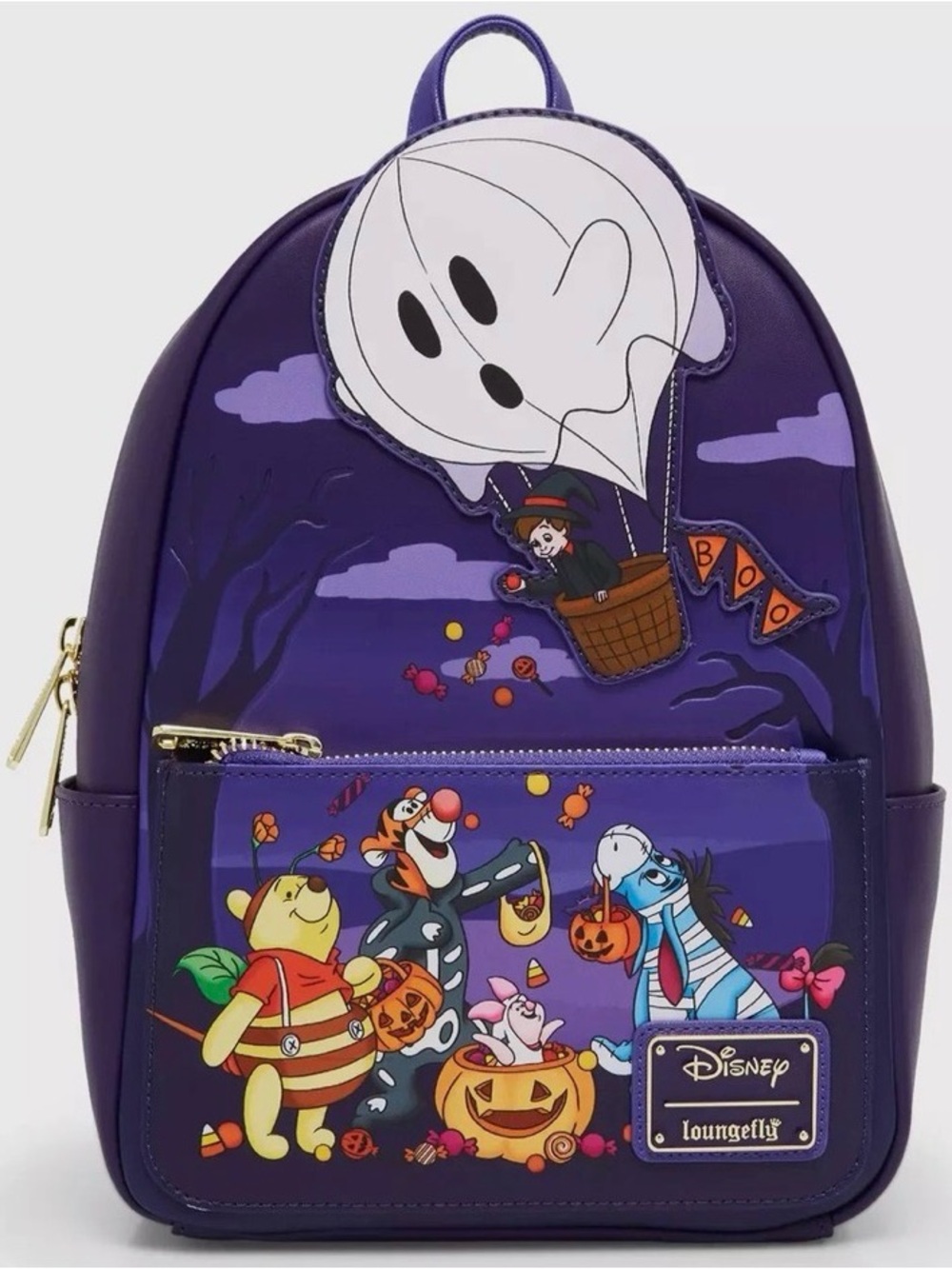 Loungefly Purple Halloween Pooh & Friends Mini Backpack